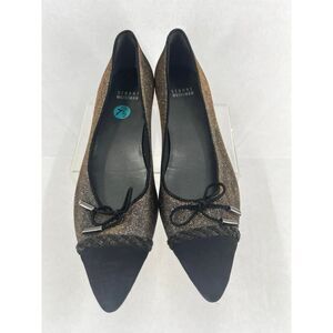 Stuart Weitzman Gold/Silver Glitter and Suede Ballet Flats size 7.5